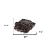 Brown Knitted Acrylic Animal Print Throw Blanket - Minihomy