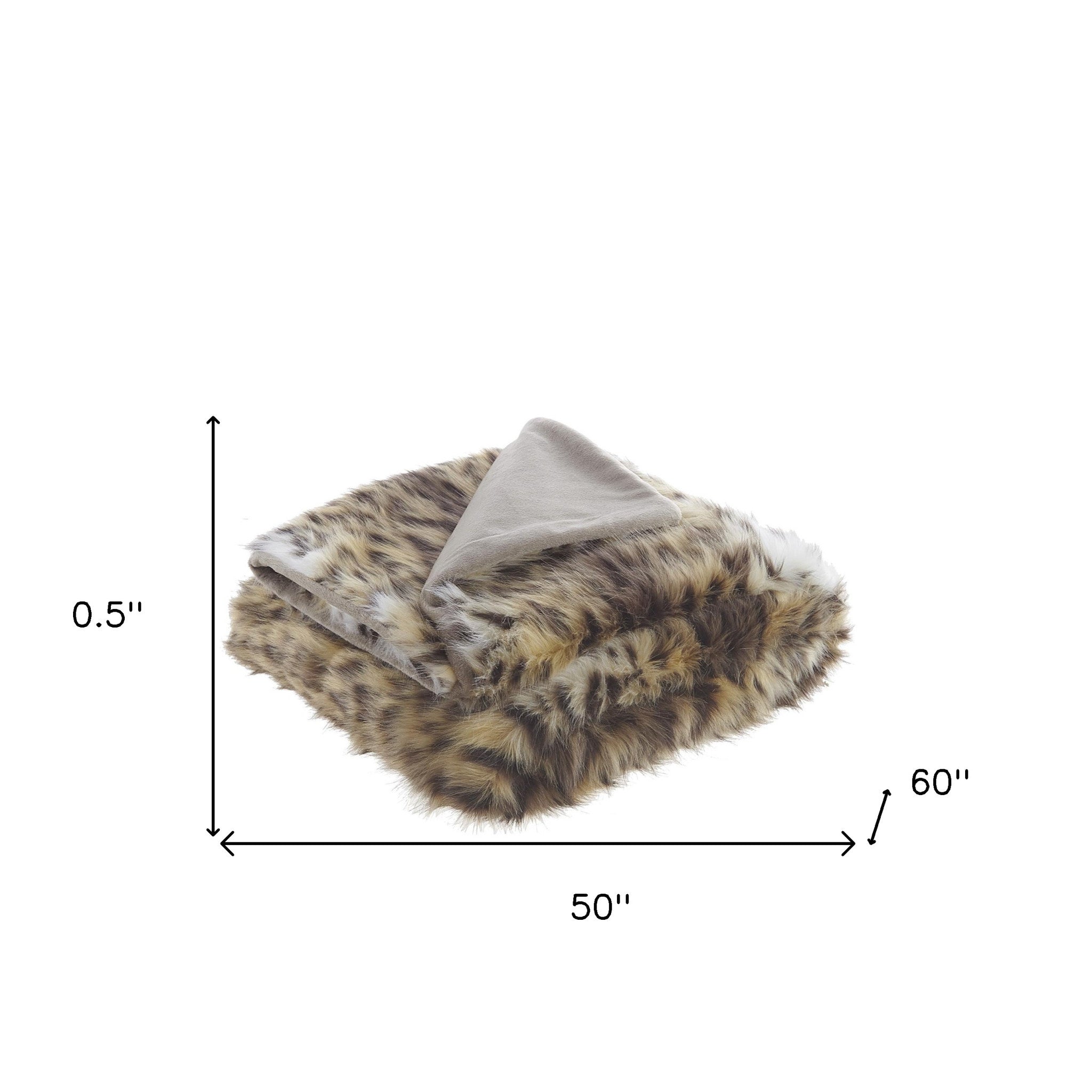 Brown Knitted Acrylic Animal Print Throw Blanket - Minihomy