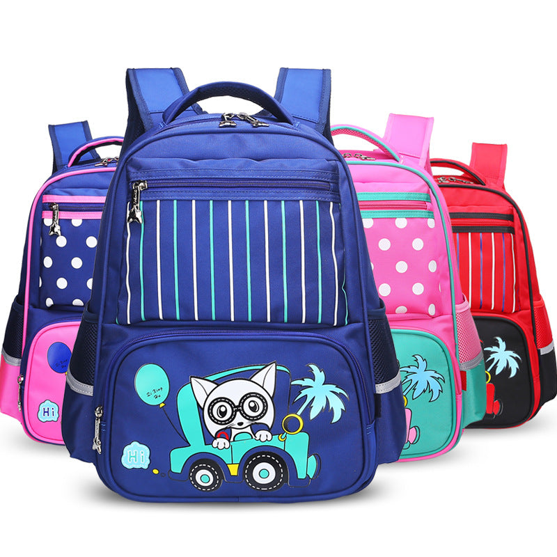 Children's schoolbags, schoolchildren, boys and girls, 1-3-4-6 grade English wind reducing children's backpacker