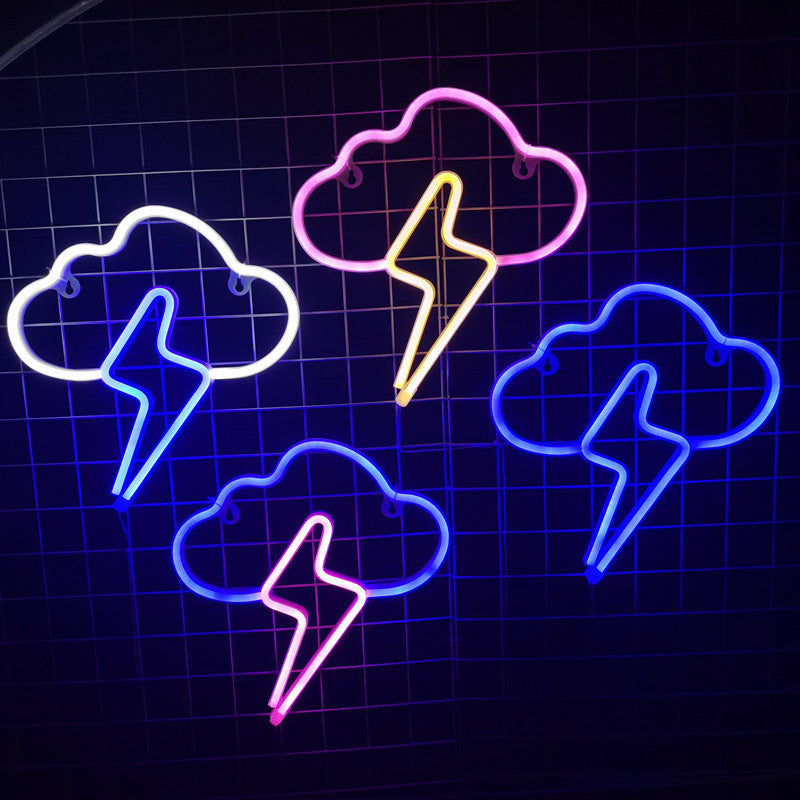 Led Cloud Lightning Neon Light Creative Wall Hanging - Minihomy