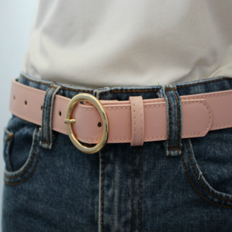 Alloy versatile round buckle belt - Minihomy