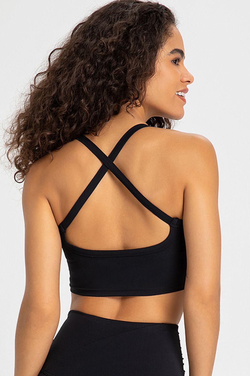 Crisscross Back V-Neck Sports Bra - Minihomy