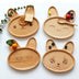 Cute wooden cartoon rabbit face dinner plate - Minihomy