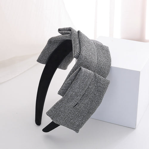 Fabric Striped Headband Flannel Non-Slip Hairpin