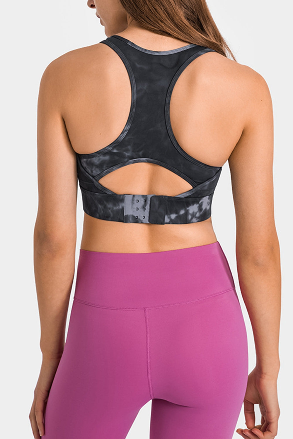 Cutout Racer Back Sports Bra - Minihomy