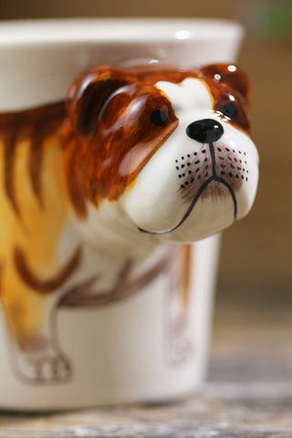 Animal mug Hand painted animal mug english bulldog ceramic mug