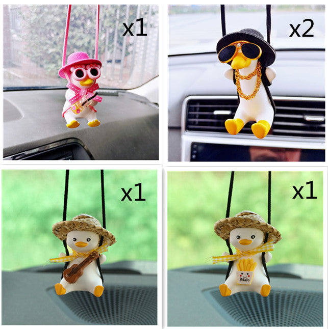 Pistol Cowboy Duck Car Rearview Mirror Pendant car Decoration