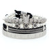 3 diamond double-row drill crescent stainless steel bracelet - Minihomy