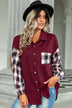 Plaid Dropped Shoulder Shirt with Breast Pocket - Minihomy