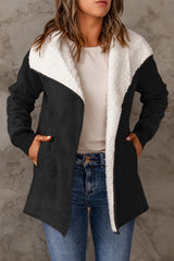 Faux Suede Sherpa Lining Jacket with Pockets