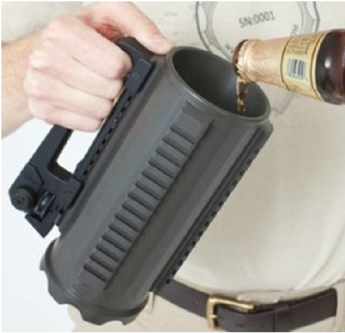 Aluminum removable double diaphragm rear sight handle for carrying Combat battle cup