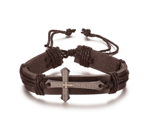 Religious Jewelry Christian I Love Jesus Alloy Leather Bracelet