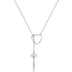 Female heart-shaped sterling silver necklace