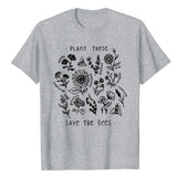 Plant These Harajuku Tshirt Women Causal Save The Bees T-shirt - Minihomy