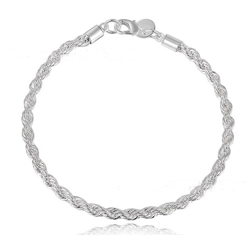 Silver Flash Twisted Rope Bracelet