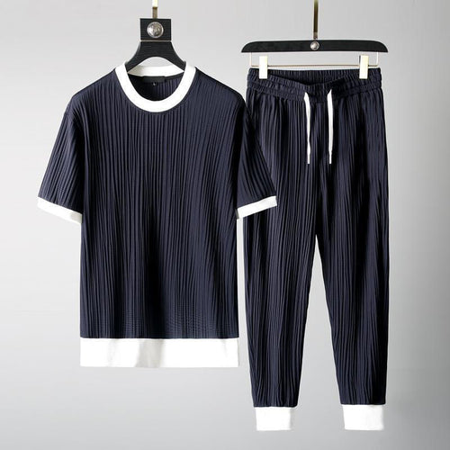 Casual Men's Round Neck Stretch Breathable Short Sleeve Sports Suit