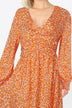 Floral Deep V Long Sleeve Dress - Minihomy