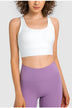 Mesh Panel Racerback Longline Sports Bra - Minihomy