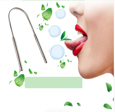 Stainless steel tongue scraper to remove bad breath clean tongue moss scraper