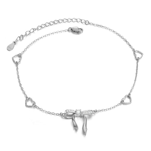 Bow Anklet Sterling Silver Anklet for Women Gifts for Women Girls