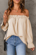 Frill Trim Off-Shoulder Flounce Sleeve Blouse - Minihomy