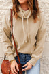 Drawstring Funnel Neck Dropped Shoulder Sweatshirt - Minihomy