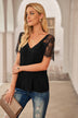 Side Lace V Neck T-Shirt - Minihomy