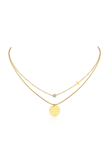 Double layered necklace women