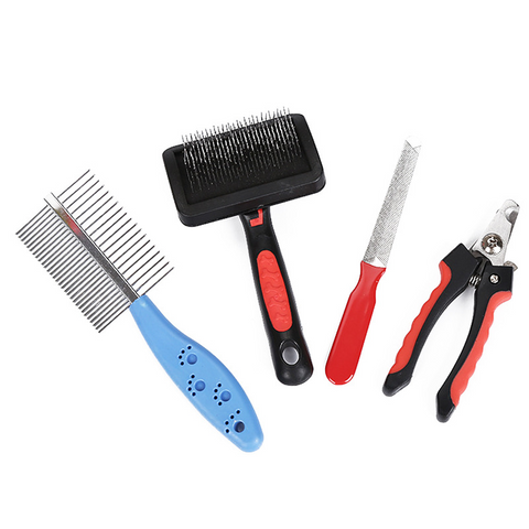 Pet Products Cat And Dog Comb Nail Clippers 4-piece Set