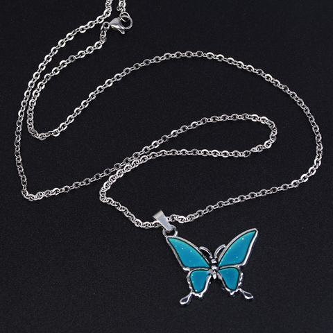 Butterfly Thermochromic Necklace O-Shaped Stainless Steel Necklace