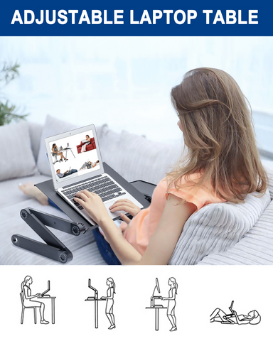 Foldable Table Workstation Notebook RiserErgonomic Computer Tray Reading Holder Bed Tray Standing Desk
