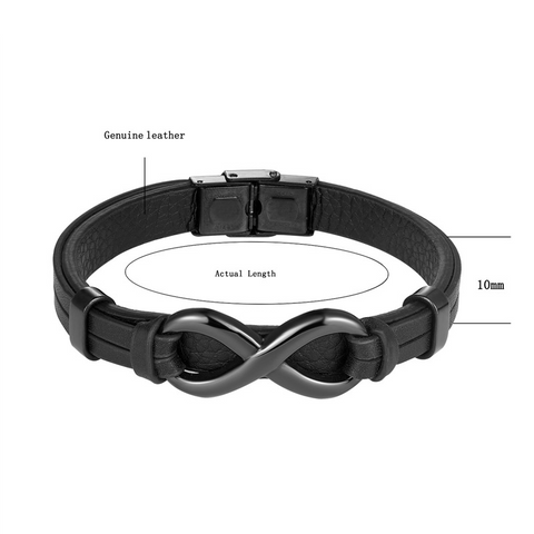 8 word circle leather bracelet