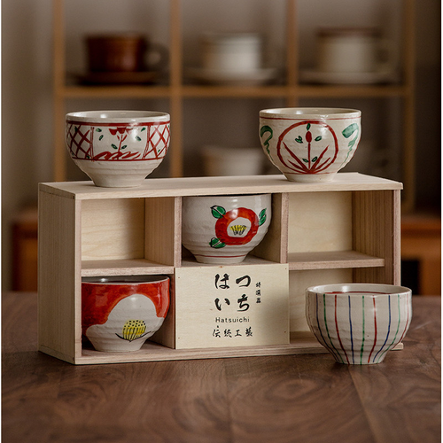 Japanese Style Household Handmade Ceramic Rice Bowl Hand-painted Pattern