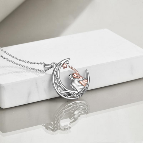 Celtic Moon Pendant Necklace Gifts for Girlfriend Sterling Silver