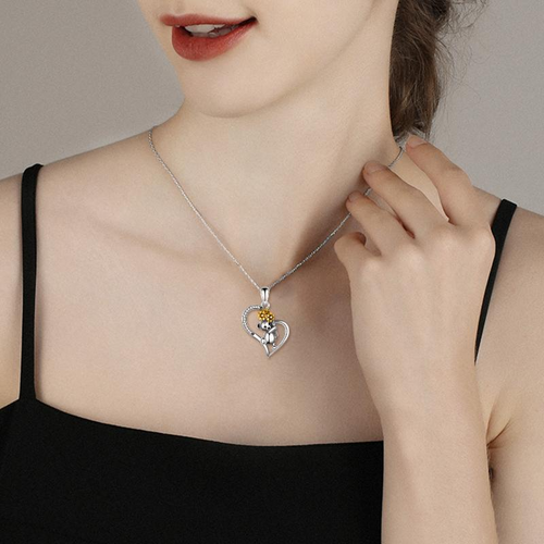 Sterling Silver Sunflower Panda Bear Jewelry for Women Gifts