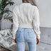 Cable-Knit Cropped Sweater - Minihomy