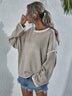 Dropped Shoulder Boat Neck Long Sleeve Sweater