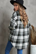 Plaid Curved Hem Longline Shacket - Minihomy