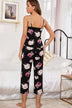 Floral V-Neck Cami and Cropped Pants Lounge Set - Minihomy