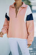 Color Block Quarter Zip Sweatshirt - Minihomy