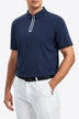 Contrast Short Sleeve Zip Polo Shirt - Minihomy