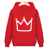 Crown hooded plus velvet sweatshirt - Minihomy