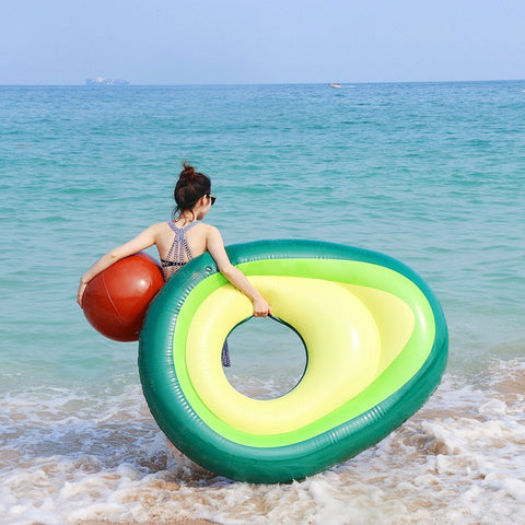 Inflatable Giant Avocado Pool Swimming Float Ring
