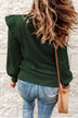 Ruffle Shoulder Cable-Knit Sweater - Minihomy