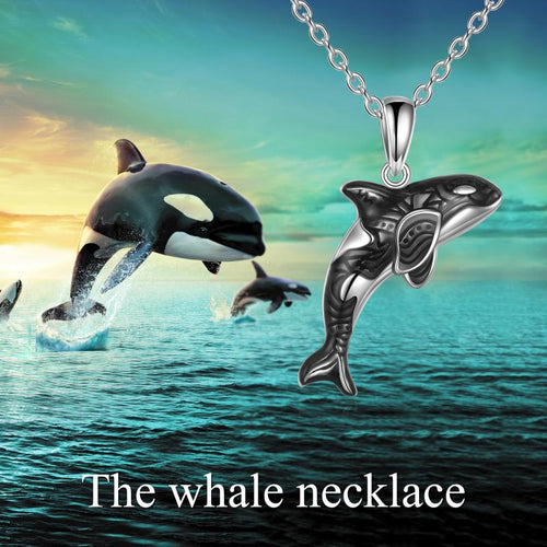 Sterling Silver Ocean Animal Sea Killer Whale Necklace