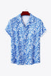 Full Size Printed Button-Up Short Sleeve Shirt - Minihomy