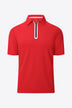 Contrast Short Sleeve Zip Polo Shirt - Minihomy