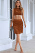 Openwork Cropped Top and Skirt Set - Minihomy