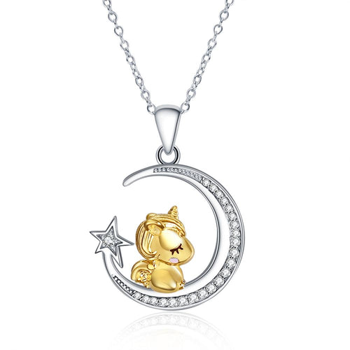 Sterling Silver Unicorn Pendant Necklace Jewelry for Women