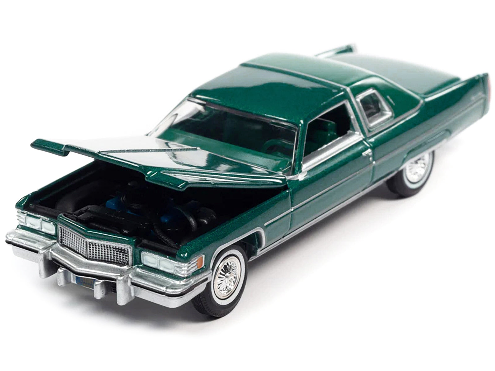 1975 Cadillac Coupe DeVille Greenbrier Firemist Green Metallic with Green Vinyl Top - Minihomy